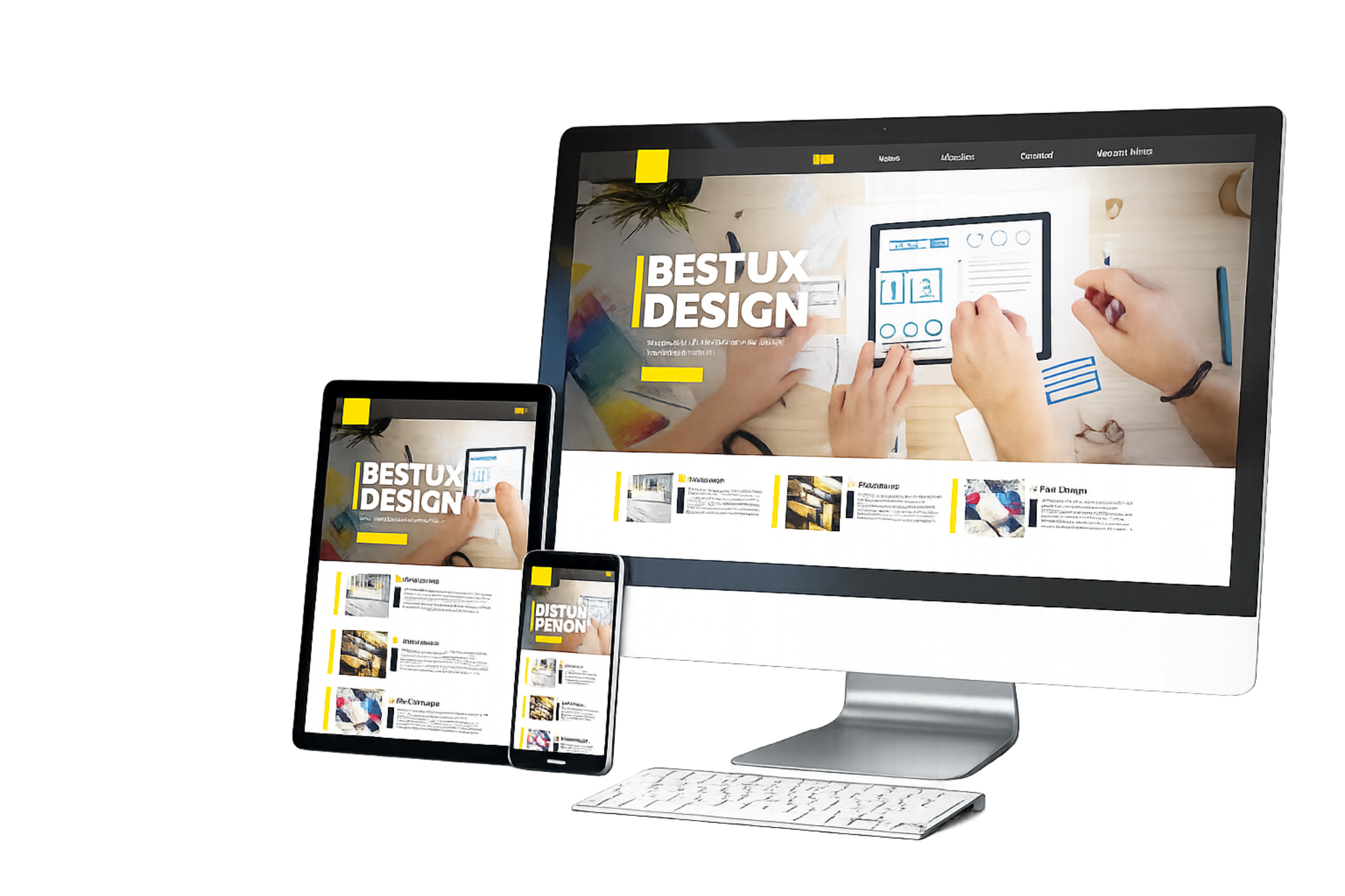 Beispiel für professionelles Webdesign auf Desktop, Tablet und Smartphone